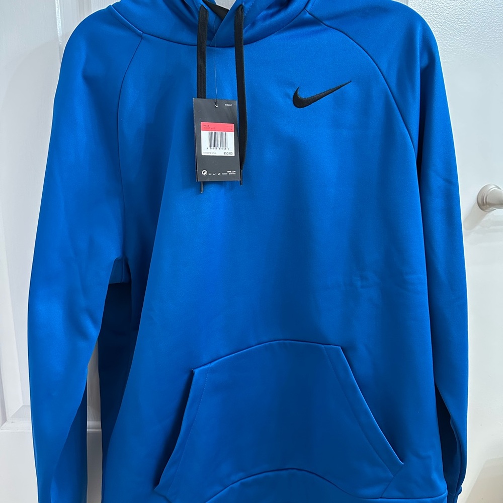 Nike Dri-FIT Black and Blue Hoodie - Men’s Size L (NWT)